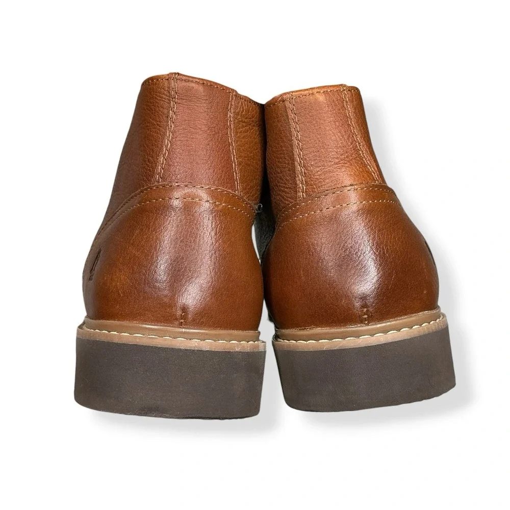 Hush Puppies Detroit Chukka Boots Men Size 10 Cognac Tan Leather Lace Up